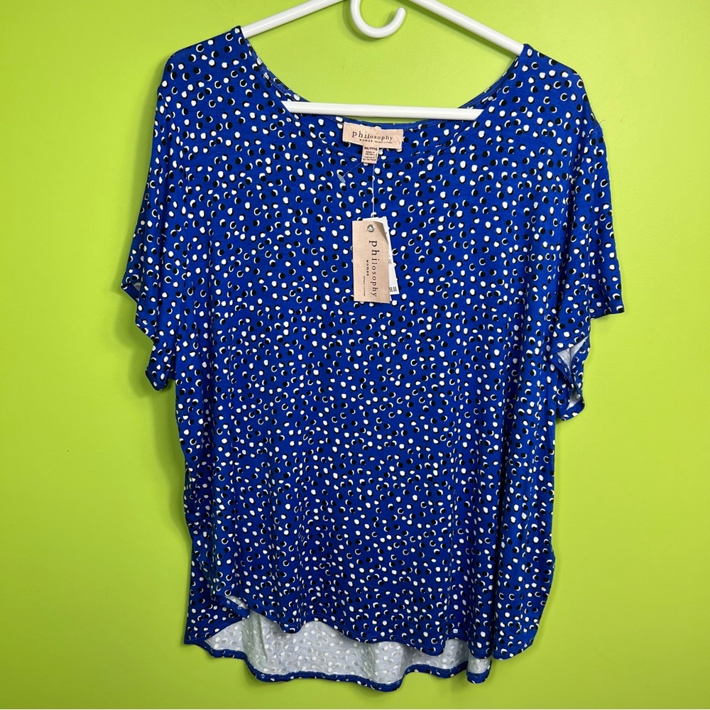 Philosophy stretchy crescent half-moon blouse size 3X NWT - Picture 3 of 6
